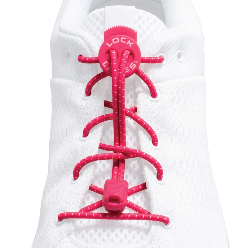 Lock Laces No-Tie Elastic Shoelaces (2-Pack) â€“ One Size Fits All â€“ Original Elastic Lacing Solution for Sneakers, Running & Athletic Shoes (Pink-Green) - Image 2
